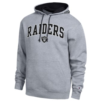Men's Champion  Heather Gray/Black Las Vegas Raiders Contrast Hoodie