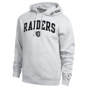Men's Champion  White/Heather Gray Las Vegas Raiders Contrast Hoodie