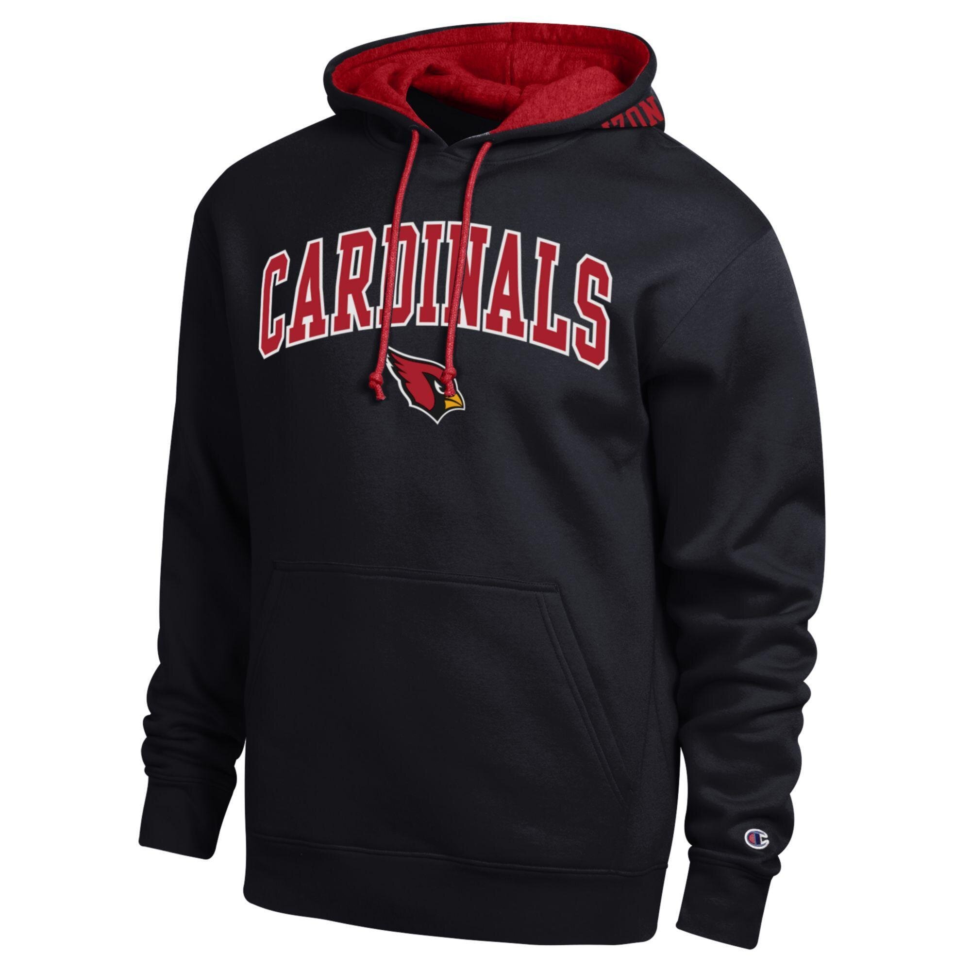 Men's Champion  Black/Cardinal Arizona Cardinals Contrast Hoodie