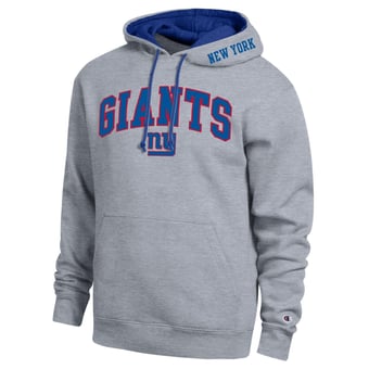 Men's Champion  Heather Gray/Royal New York Giants Contrast Hoodie