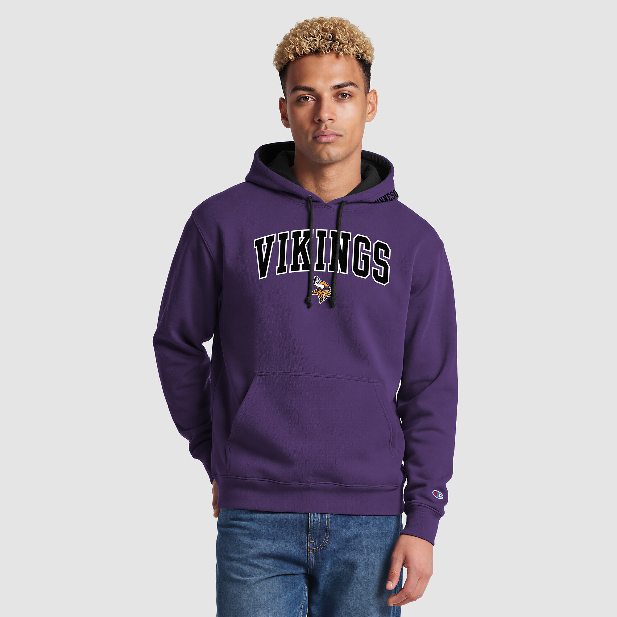 Men's Champion  Purple/Black Minnesota Vikings Contrast Hoodie