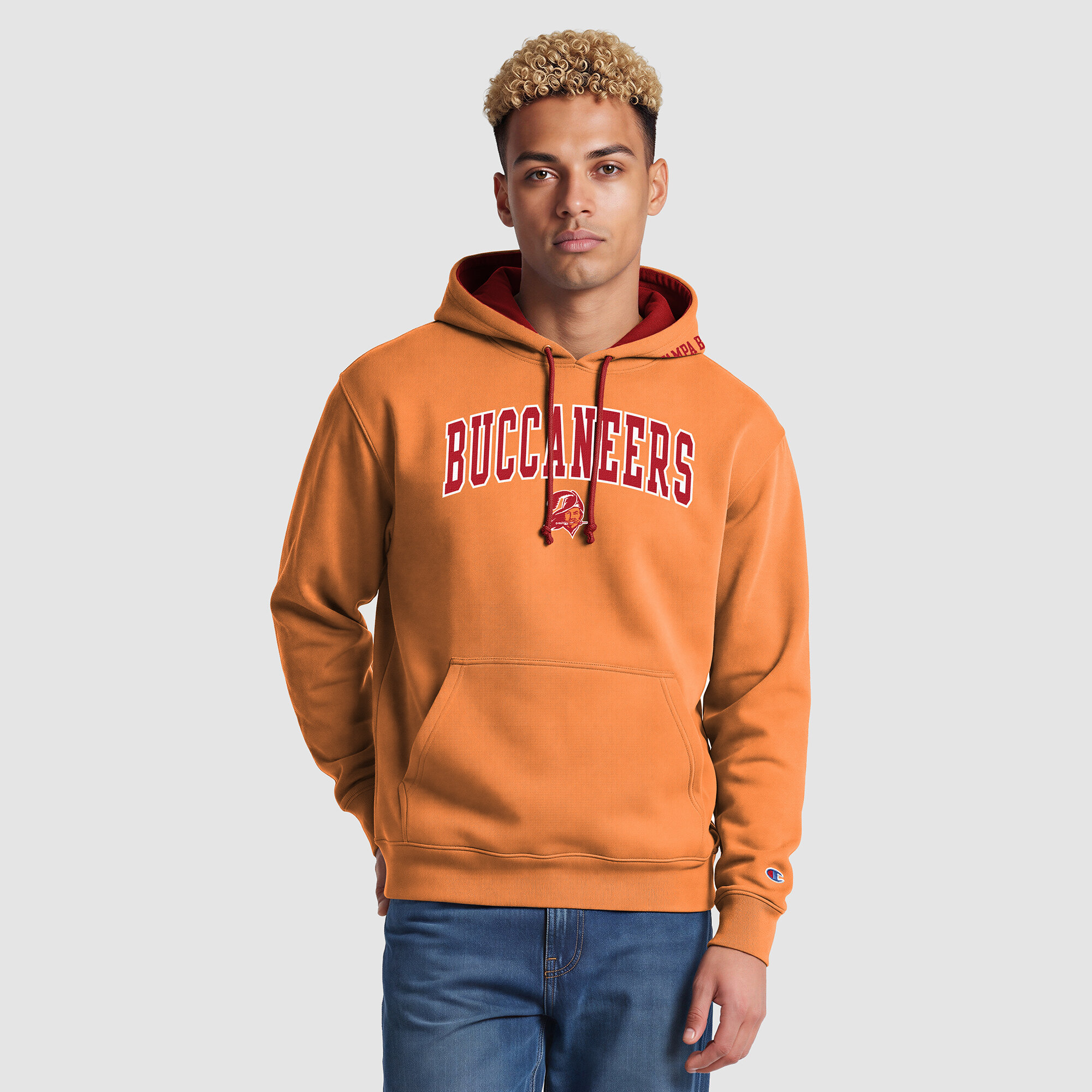 Men's Champion  Orange/Red Tampa Bay Buccaneers Contrast Hoodie