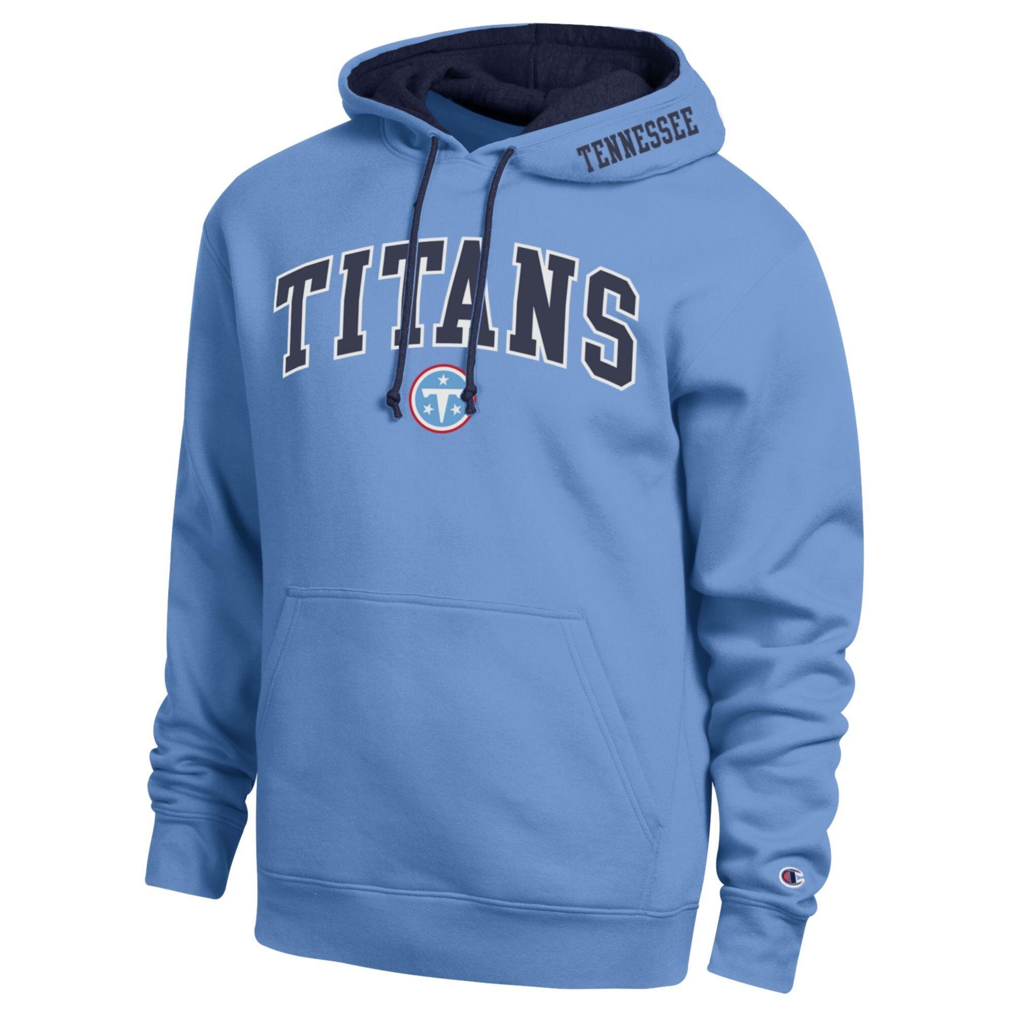 Men's Champion Light Blue/Navy Tennessee Titans Contrast Hoodie