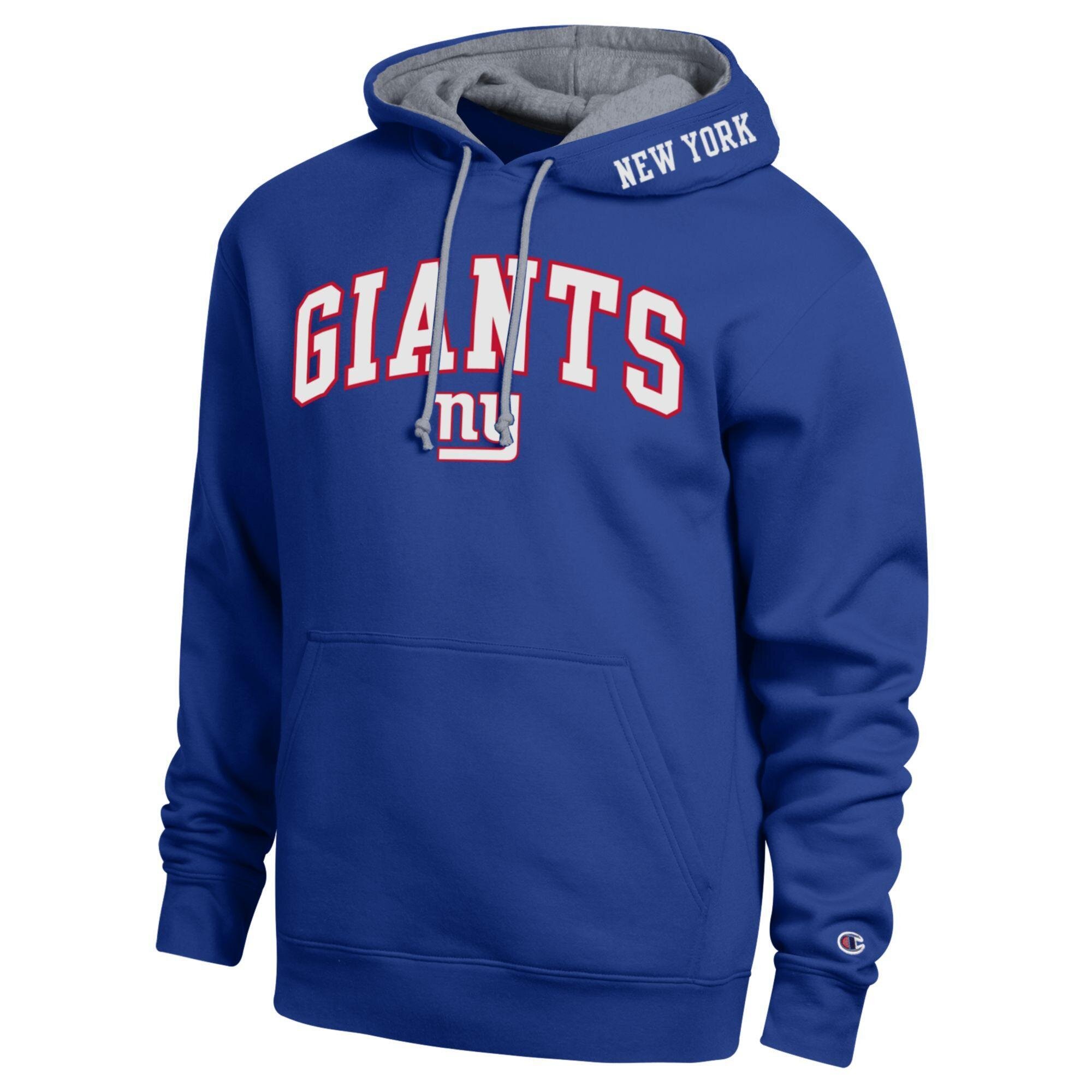 Champion Men's Royal/Heather Gray New York Giants Contrast Hoodie - Royal, Heather Gray
