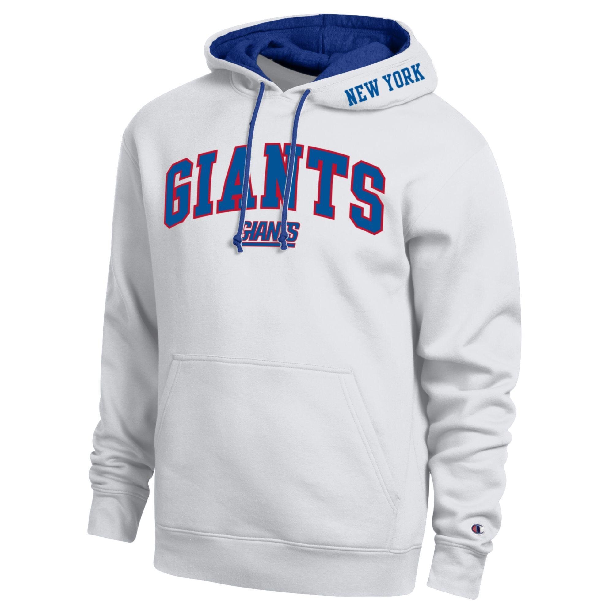 Men's Champion White/Royal New York Giants Contrast Hoodie