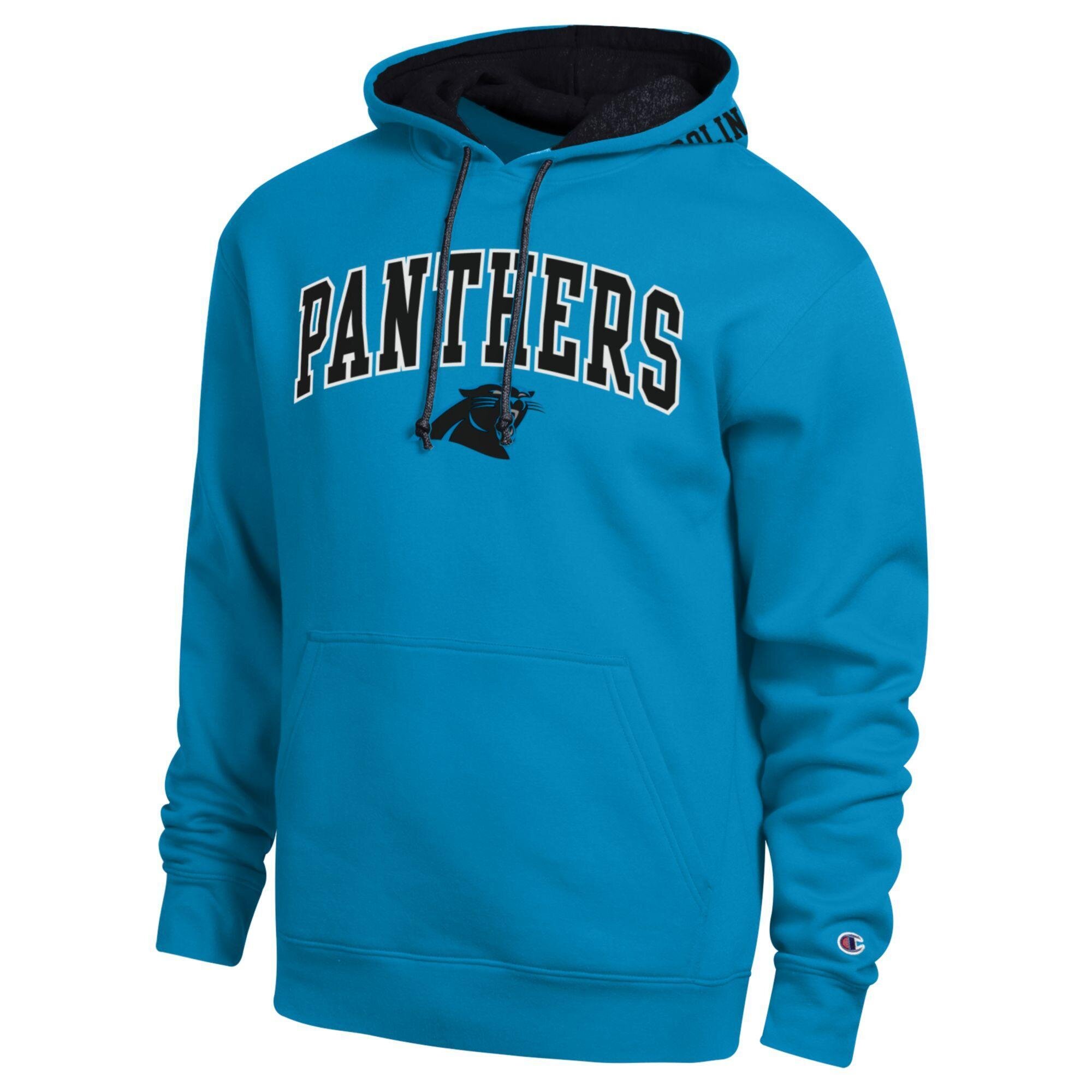 Men's Champion  Blue/Black Carolina Panthers Contrast Hoodie