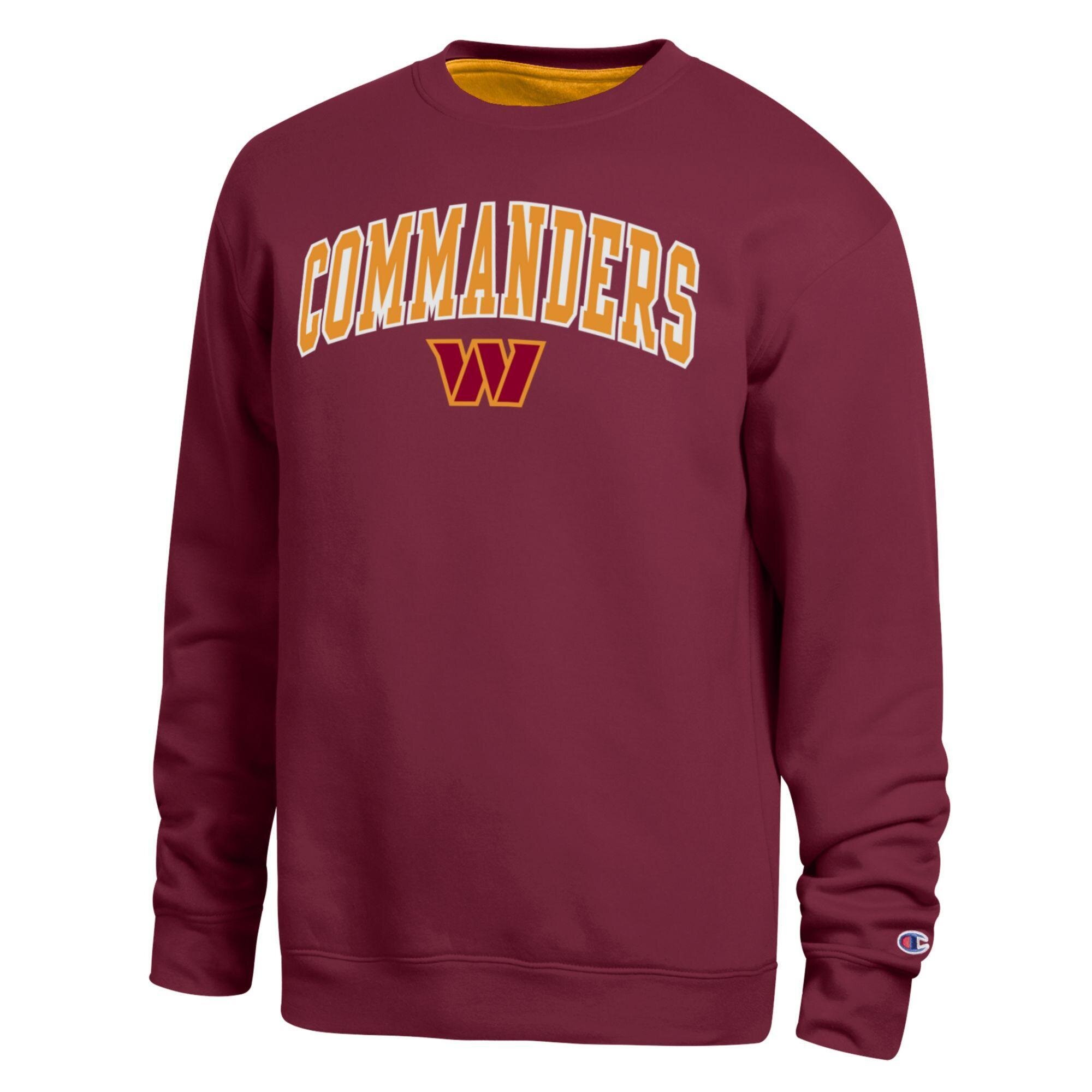 Champion Men's Burgundy Washington Commanders Contrast Lined Sweatshirt - Burgundy, Gold