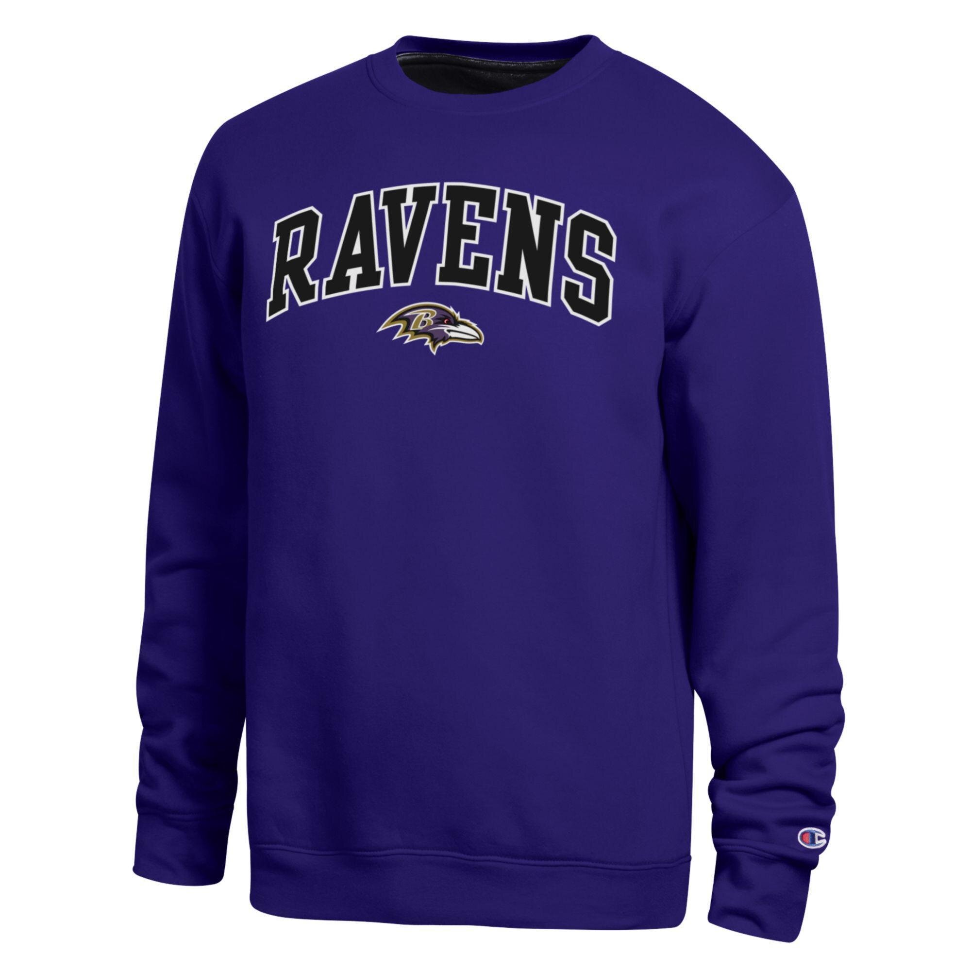 Champion Men's Purple Baltimore Ravens Contrast Lined Sweatshirt - Purple, Black