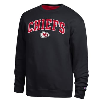 Men's Champion  Black Kansas City Chiefs Contrast Lined Sweatshirt