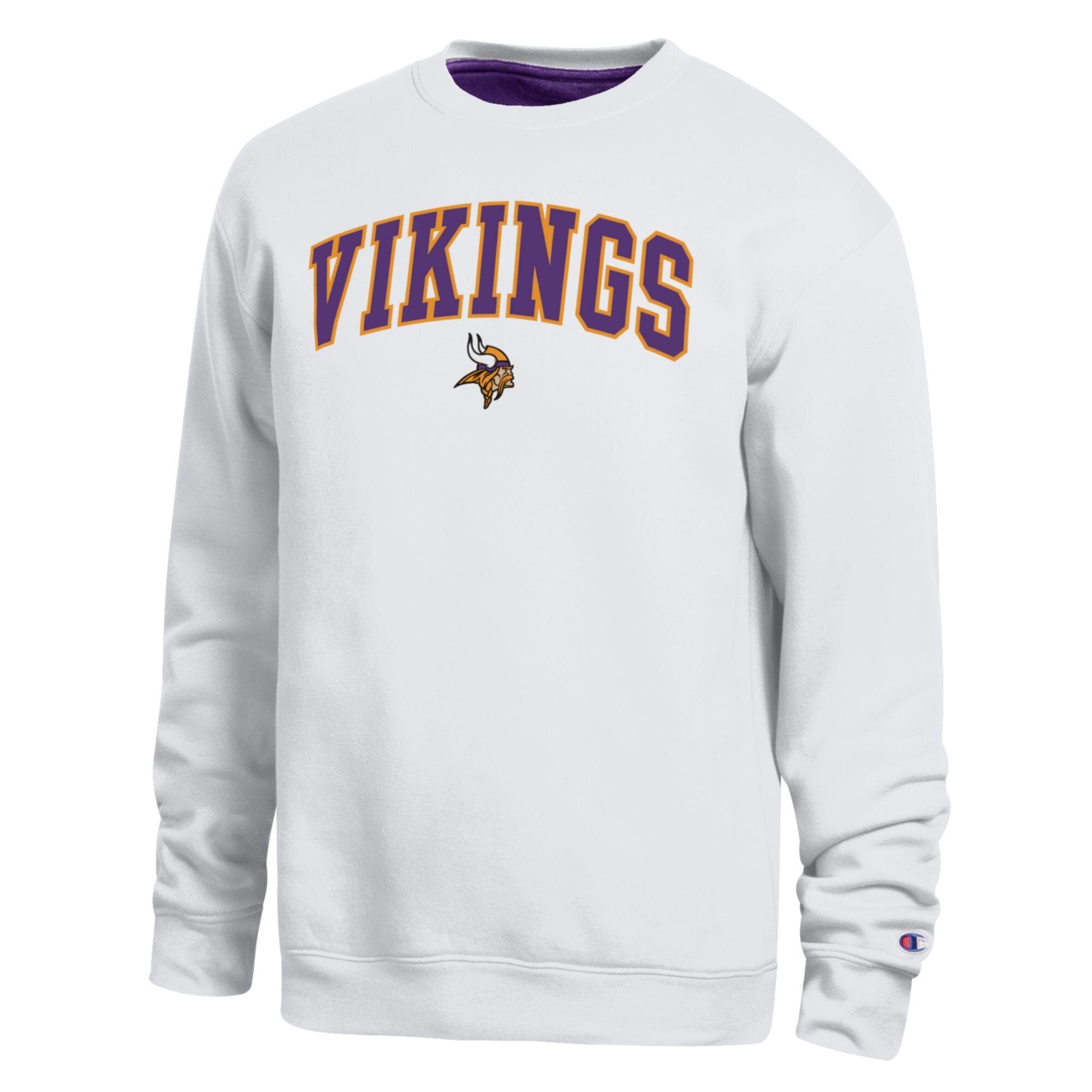 Men's Champion  White Minnesota Vikings Contrast Lined Sweatshirt