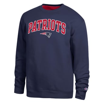 Men's Champion  Navy New England Patriots Contrast Lined Sweatshirt