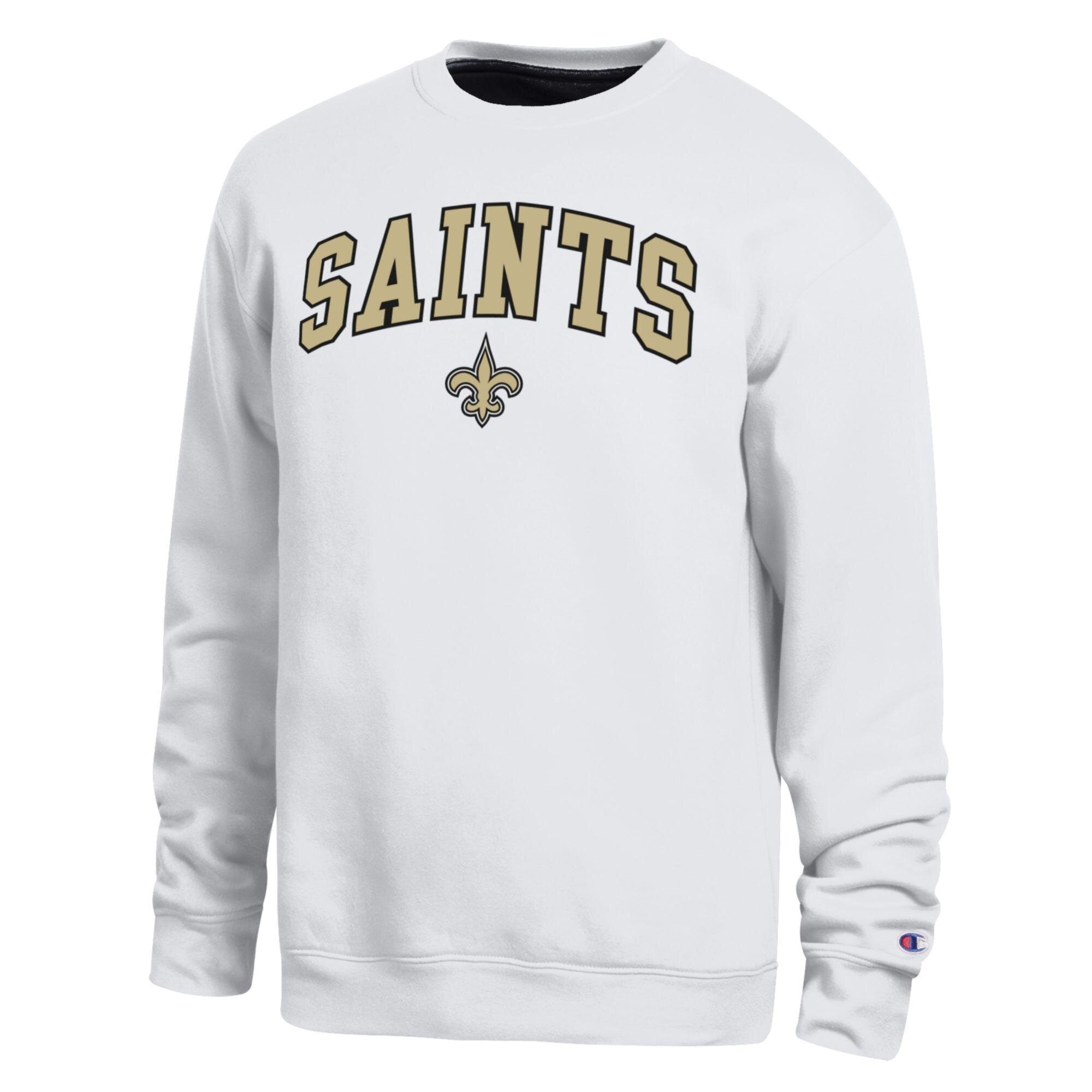 Men's Champion  White New Orleans Saints Contrast Lined Sweatshirt