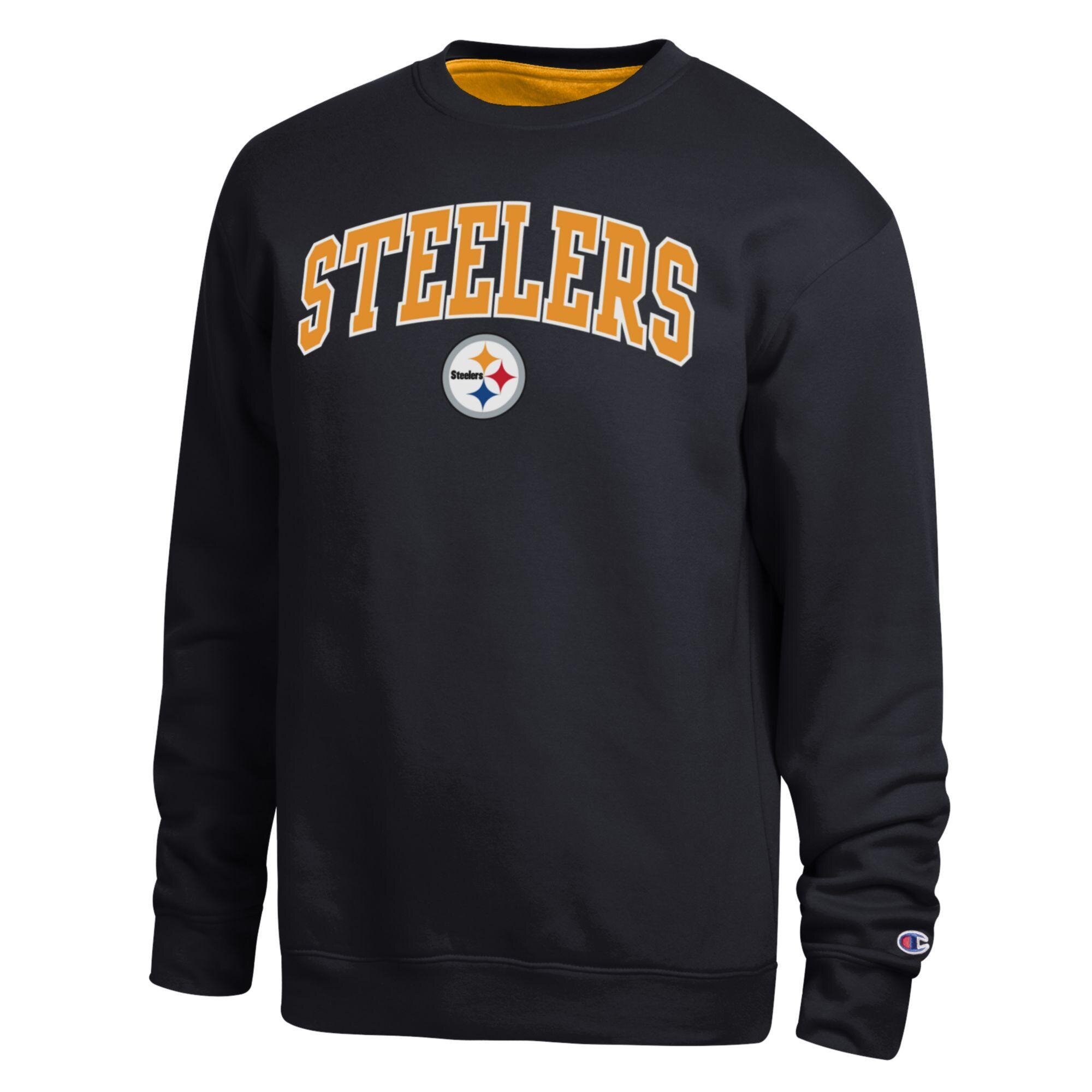 Men's Champion Black Pittsburgh Steelers Contrast Lined Sweatshirt
