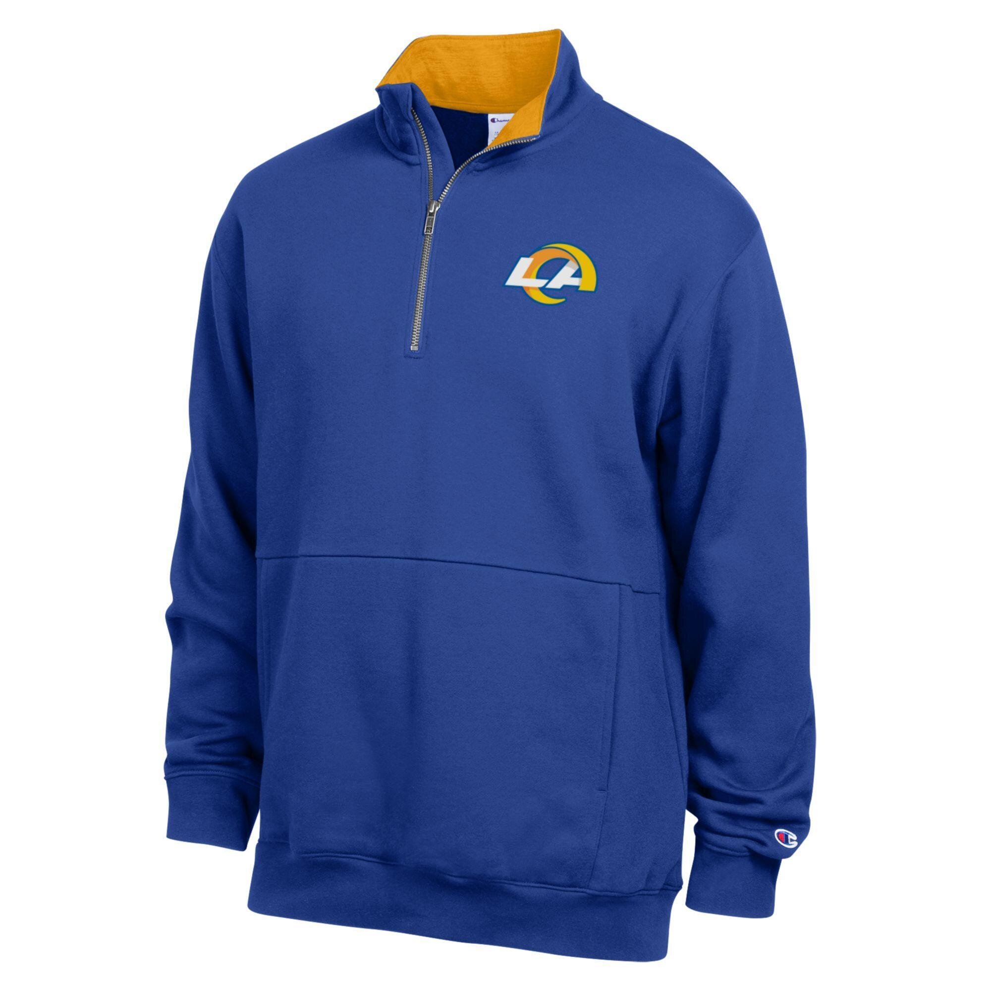 Champion Men's Royal/Gold Los Angeles Rams Fleece Quarter-Zip Pullover - Royal, Gold