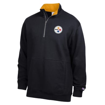 Men's Champion  Black/Gold Pittsburgh Steelers Fleece Quarter-Zip Pullover