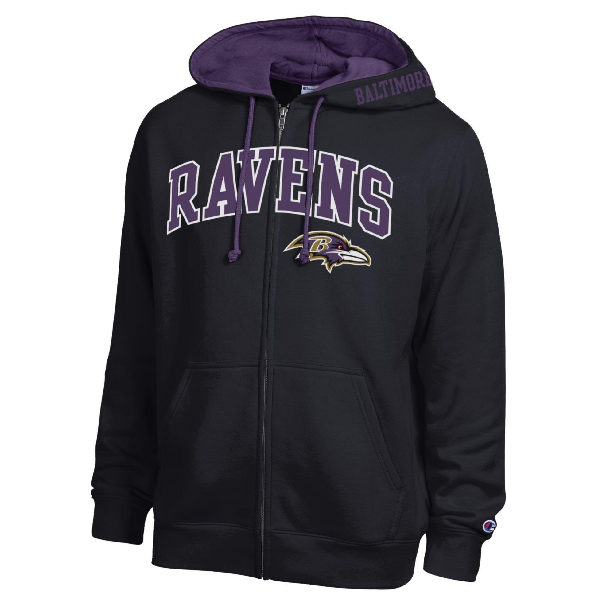 Men’s Champion Black/Purple Baltimore Ravens Full-Zip Hoodie