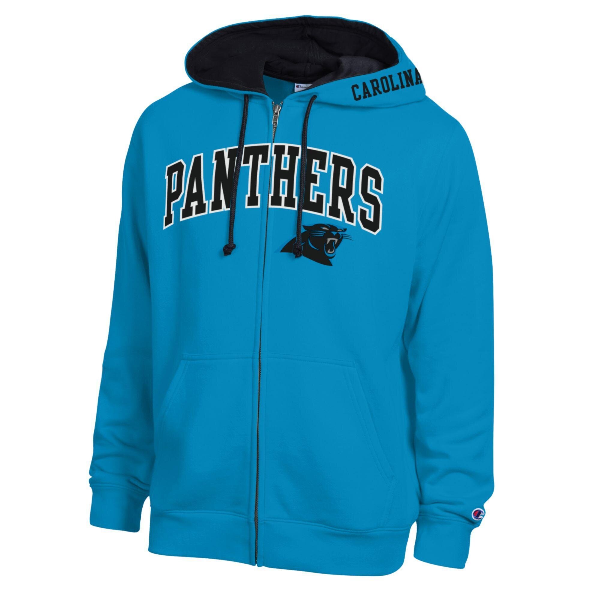 Champion Men's Blue/Black Carolina Panthers Full-Zip Hoodie - Blue, Black