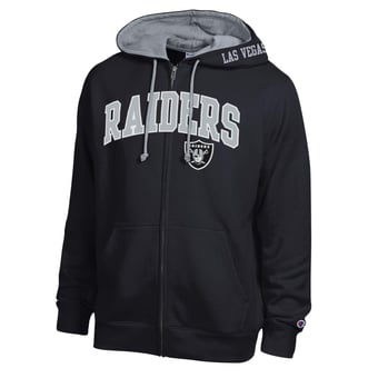 Men's Champion  Black/Heather Gray Las Vegas Raiders Full-Zip Hoodie