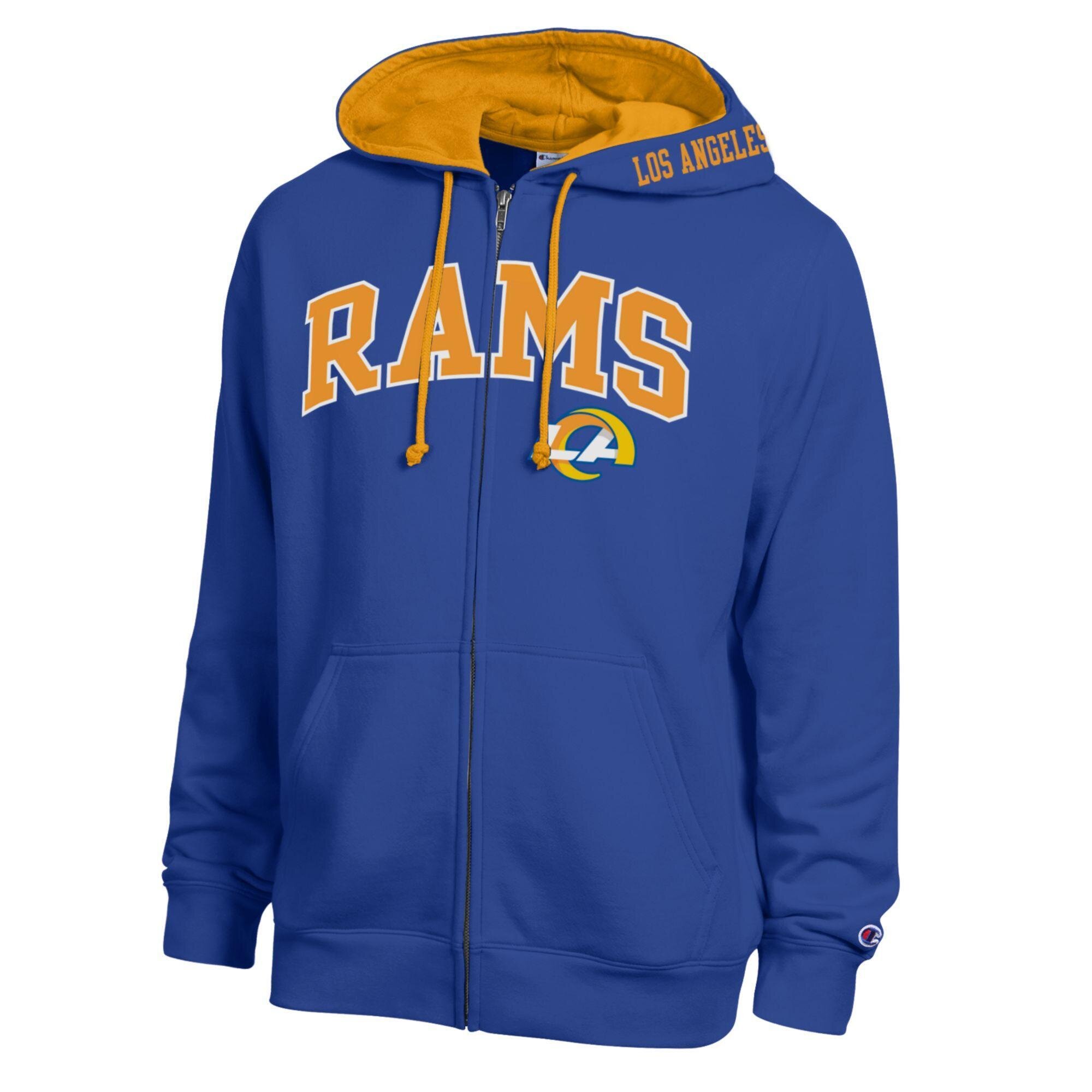 Men's Champion Royal/Gold Los Angeles Rams Full-Zip Hoodie