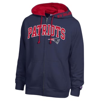 Men's Champion  Navy/Red New England Patriots Full-Zip Hoodie
