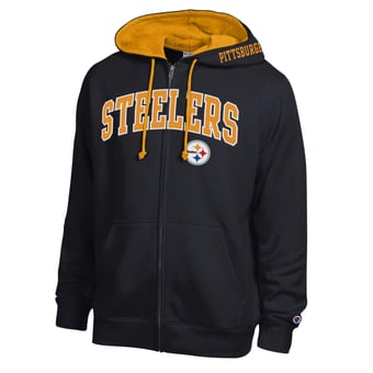 Men's Champion  Black/Gold Pittsburgh Steelers Full-Zip Hoodie