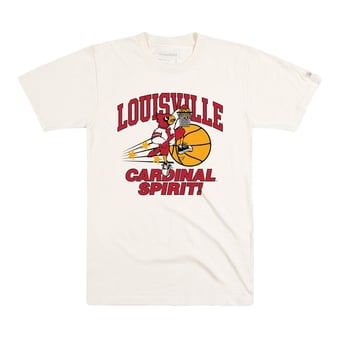 Men's Homefield Cream Louisville Cardinals Basketball Vintage T-Shirt