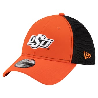 Men's New Era  Black/White Oklahoma State Cowboys 39THIRTY Flex Hat
