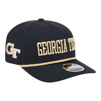 Men's New Era Navy Georgia Tech Yellow Jackets Wordmark Rope 9SEVENTY Stretch-Snap Hat