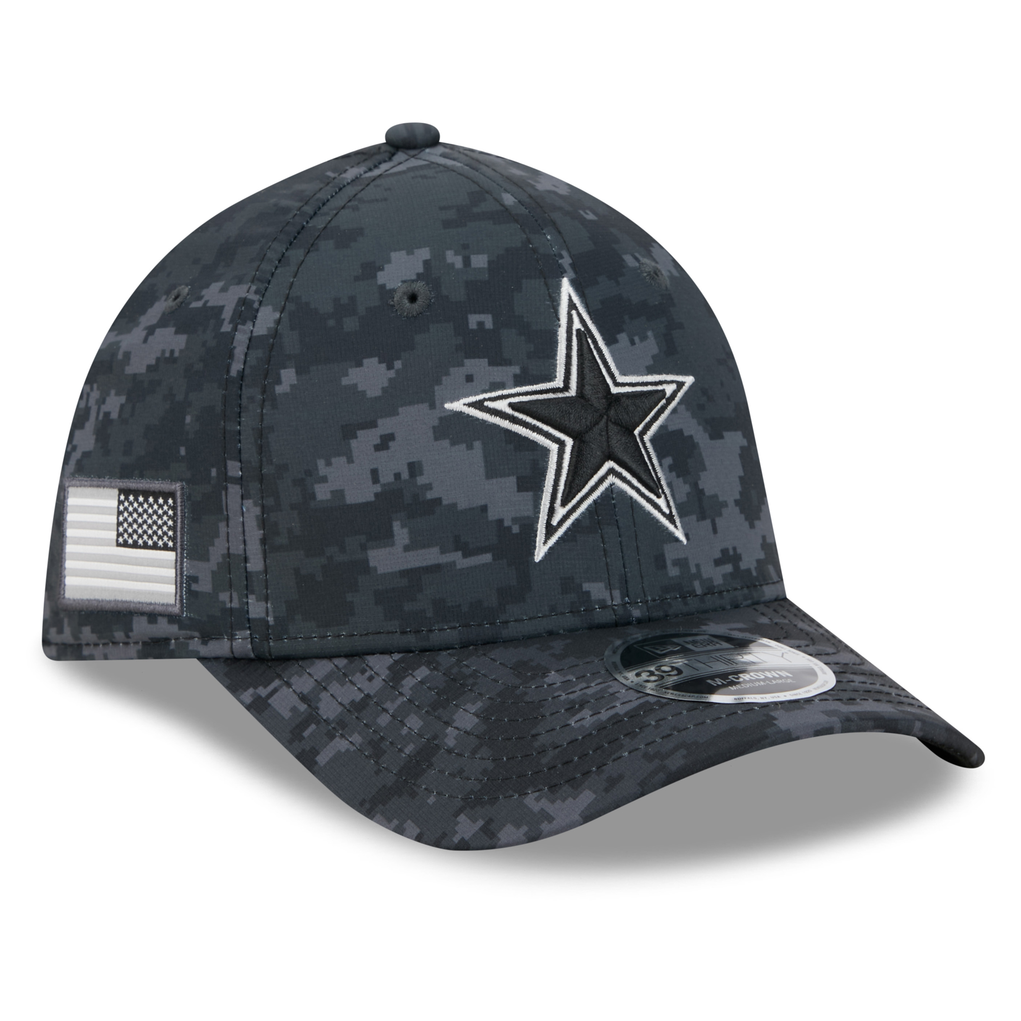 Men's New Era Black Dallas Cowboys 2026 Salute To Service 39THIRTY M-Crown Stretch Hat