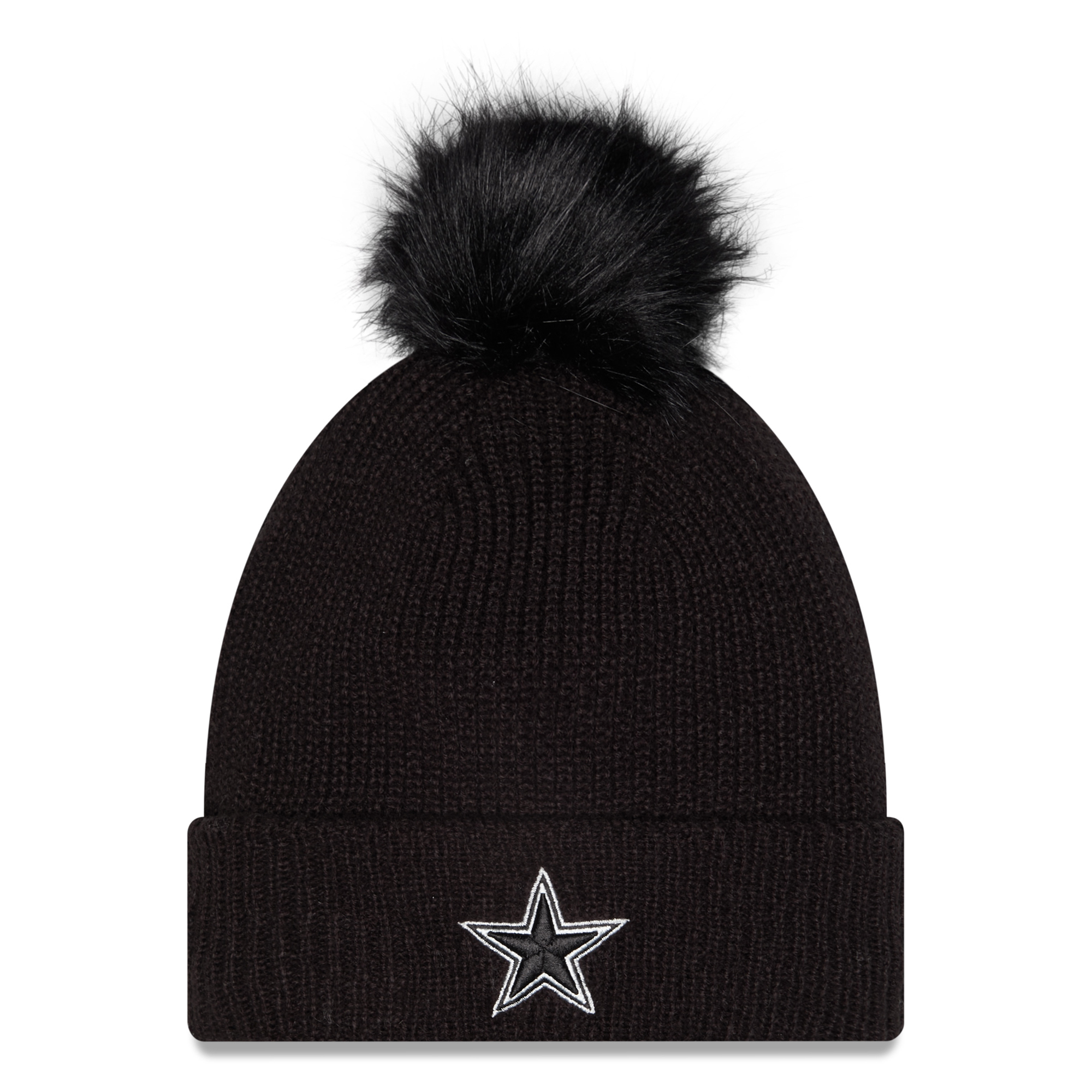 Women's New Era Black Dallas Cowboys 2026 Salute To Service Cuffed Knit Hat with Pom