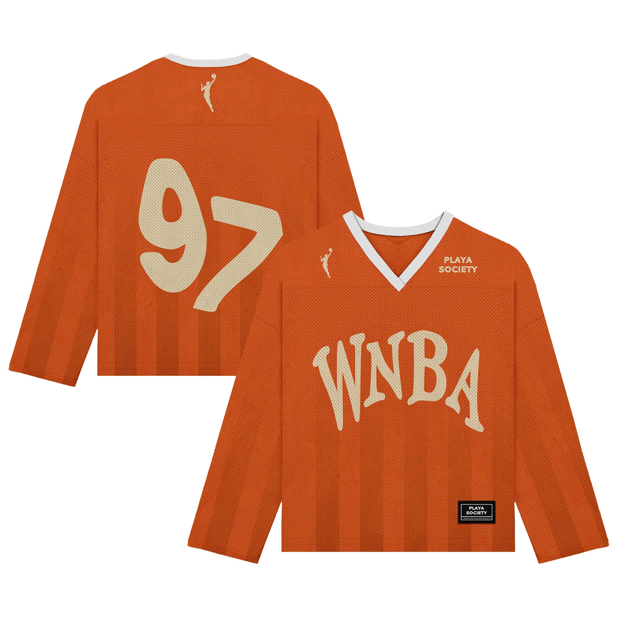 Unisex Playa Society  Orange WNBA Hockey Fashion Jersey
