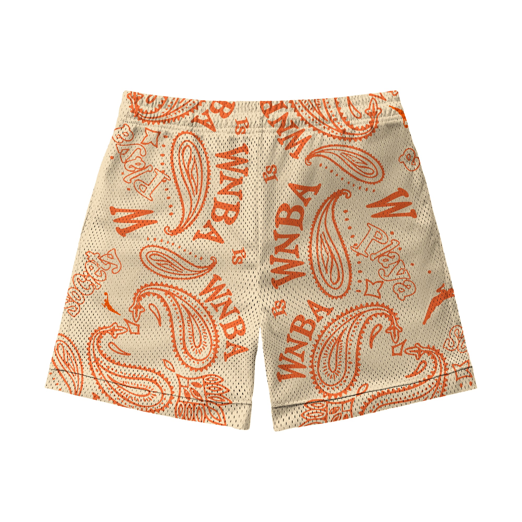 Unisex Playa Society  Oatmeal WNBA Paisley Mesh Shorts