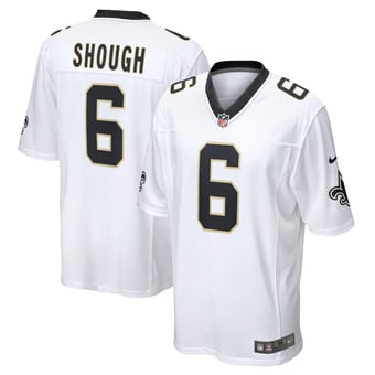 Men's Nike Tyler Shough White New Orleans Saints Game Player Jersey