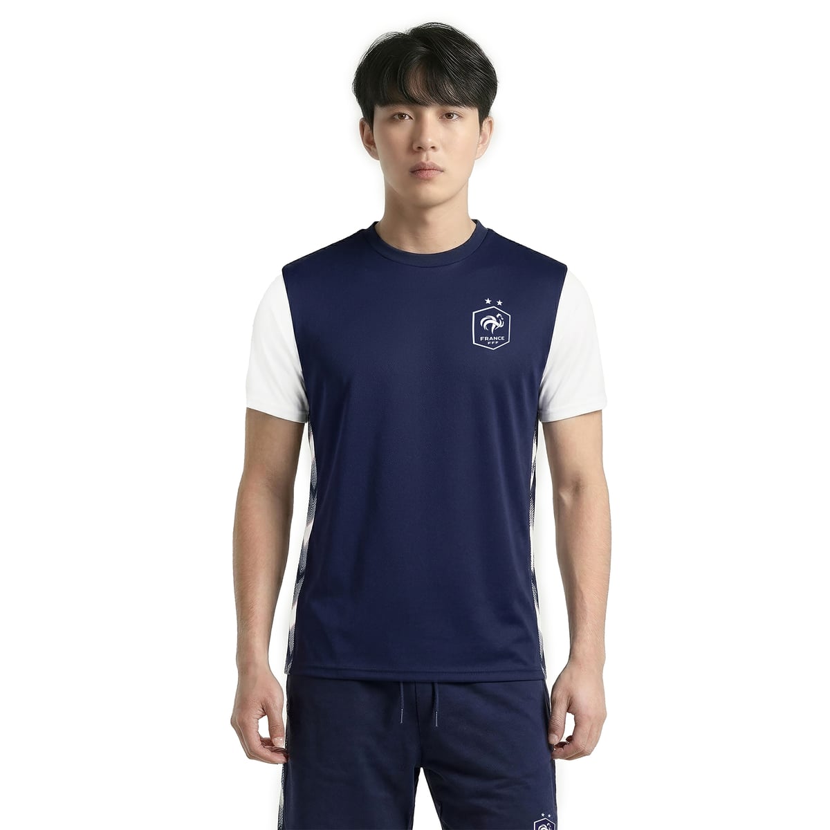 T-shirt France Poly - Bleu marine/Blanc