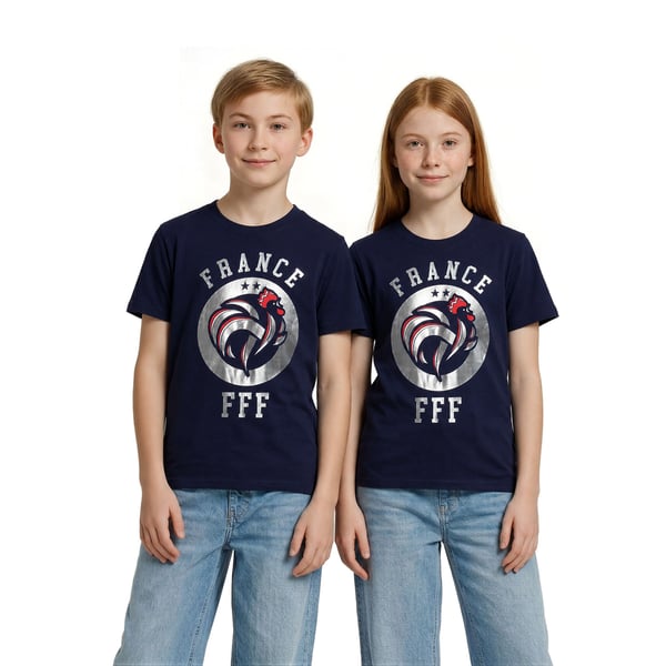 Logo France grand format métallisé - Bleu marine - Enfants