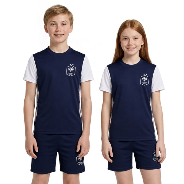 Mini-kit France Poly – Bleu marine/Blanc – Enfants