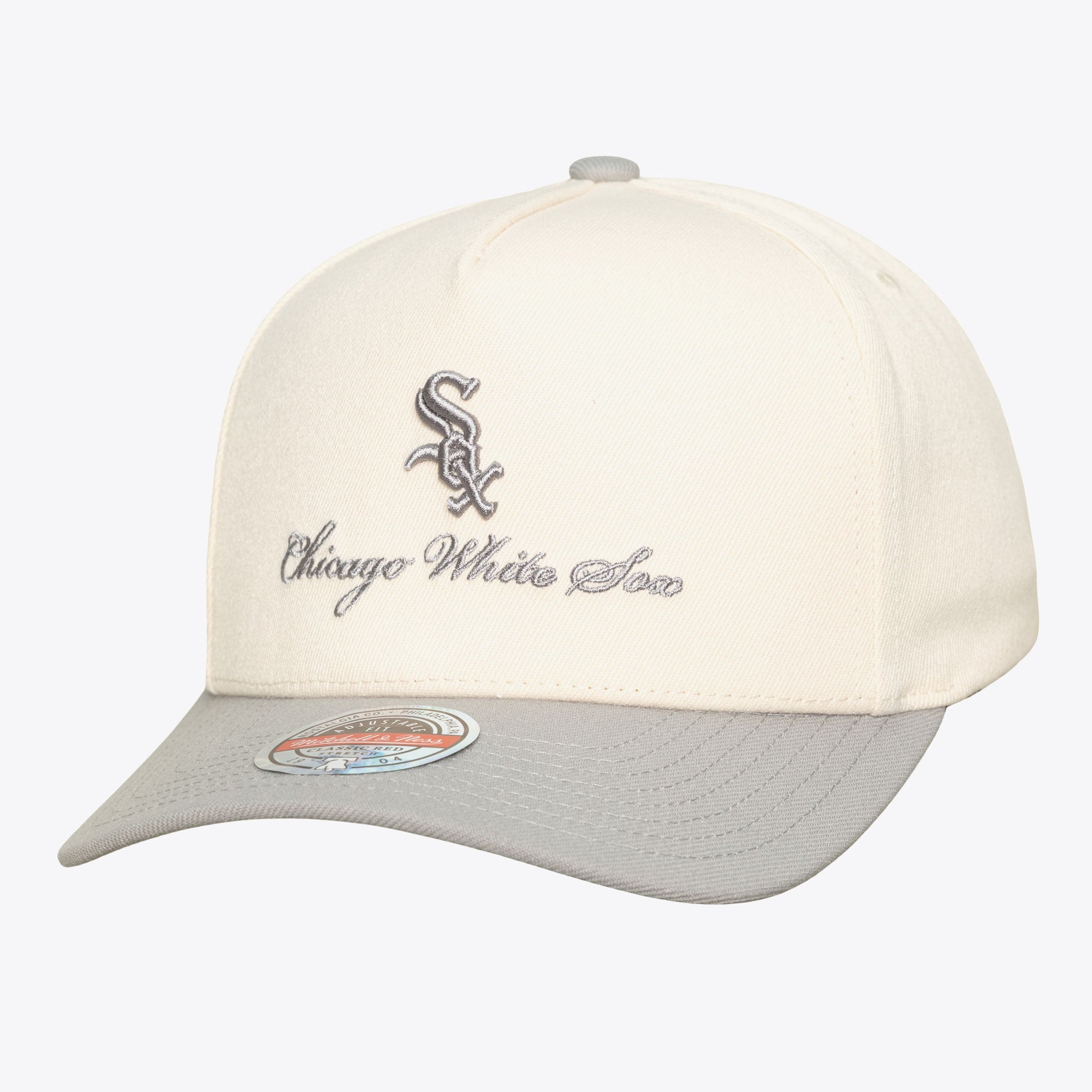 Men's Mitchell & Ness  Cream/Gray Chicago White Sox Flawless Stretch-Snapback Hat