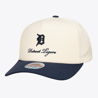 Men's Mitchell & Ness  Cream/Navy Detroit Tigers Flawless Stretch-Snapback Hat