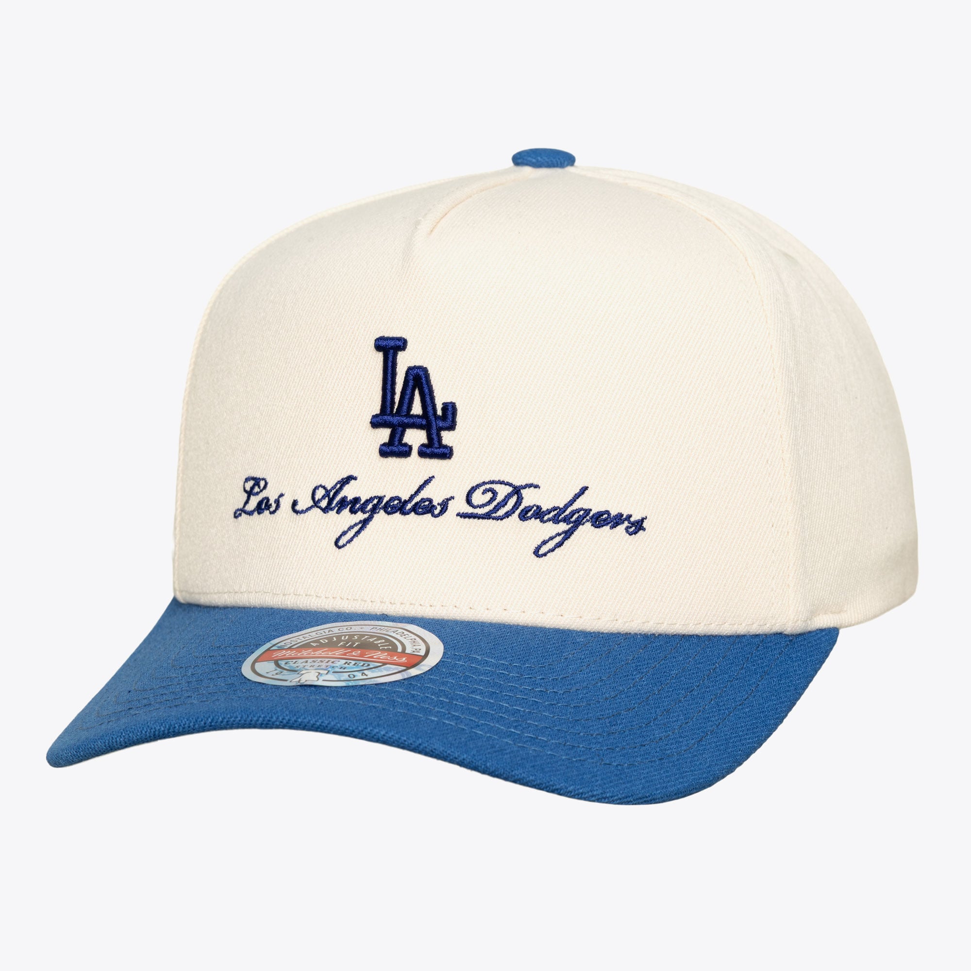 Men's Mitchell & Ness  Cream/Royal Los Angeles Dodgers Flawless Stretch-Snapback Hat