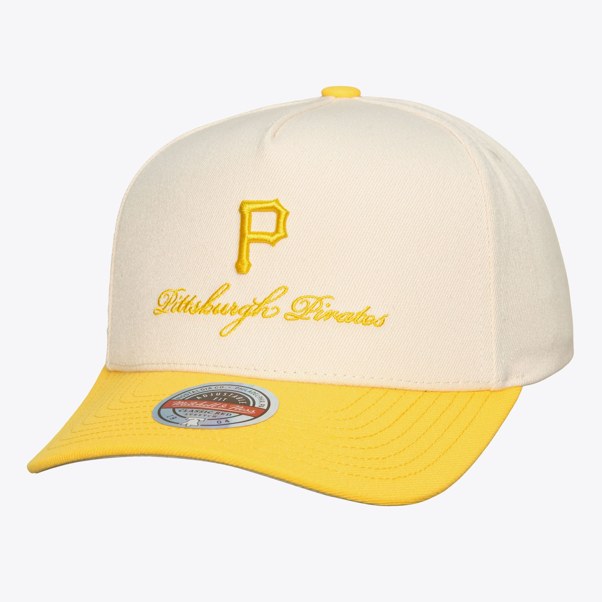 Men's Mitchell & Ness  Cream/Gold Pittsburgh Pirates Flawless Stretch-Snapback Hat