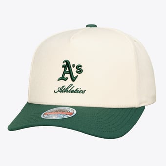 Men's Mitchell & Ness  Cream/Green Athletics Flawless Stretch-Snapback Hat
