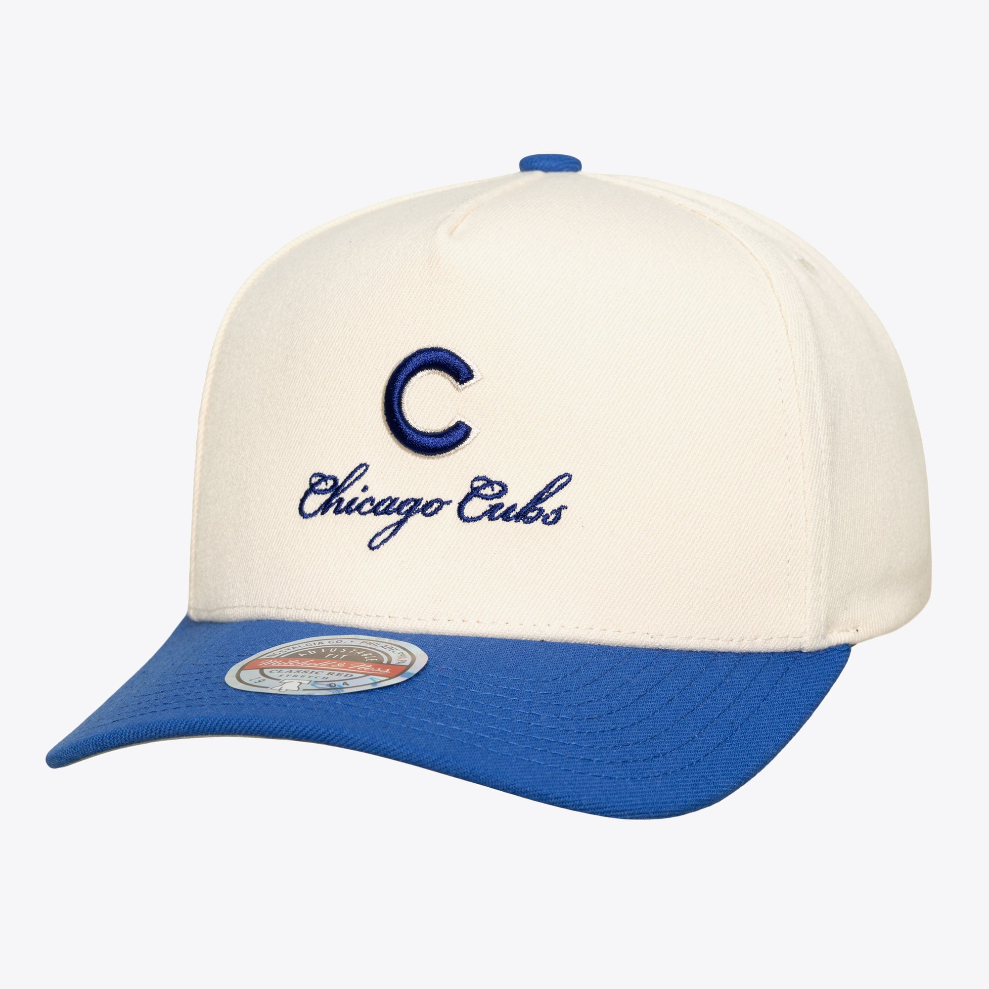 Men's Mitchell & Ness  Cream/Royal Chicago Cubs Flawless Stretch-Snapback Hat