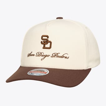 Men's Mitchell & Ness Cream/Brown San Diego Padres Cooperstown Collection Flawless Script Stretch-Snap Hat