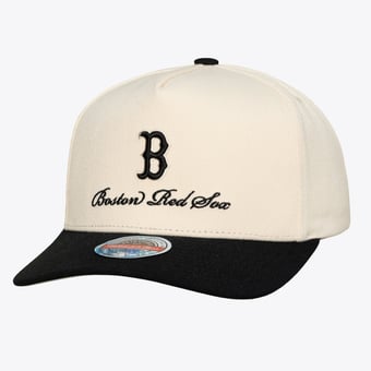 Men's Mitchell & Ness  Cream/Black Boston Red Sox Flawless Stretch-Snap Hat