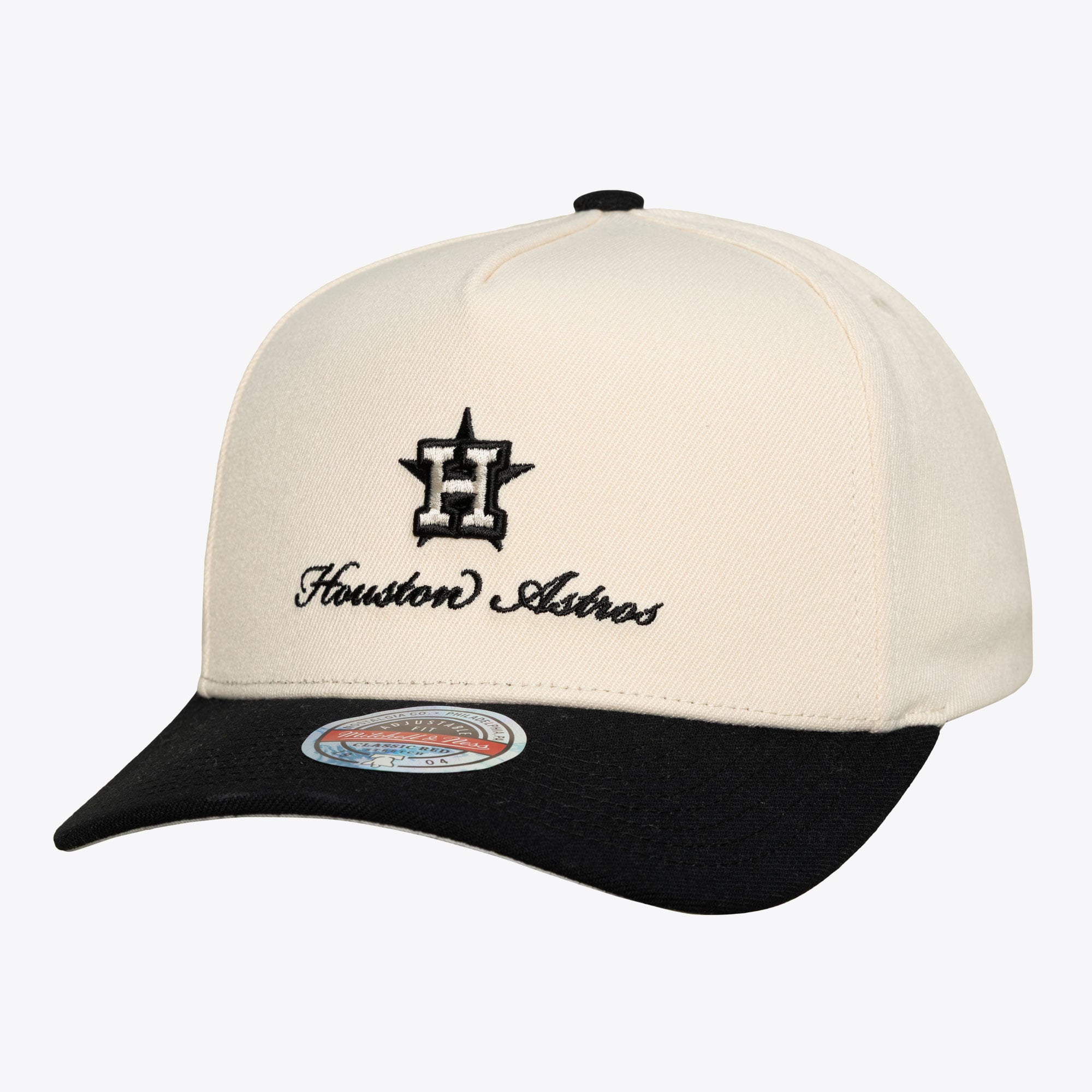 Men's Mitchell & Ness Cream/Black Houston Astros Flawless Stretch Snapback Hat