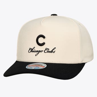 Men's Mitchell & Ness  Cream/Black Chicago Cubs Flawless Stretch Snapback Hat