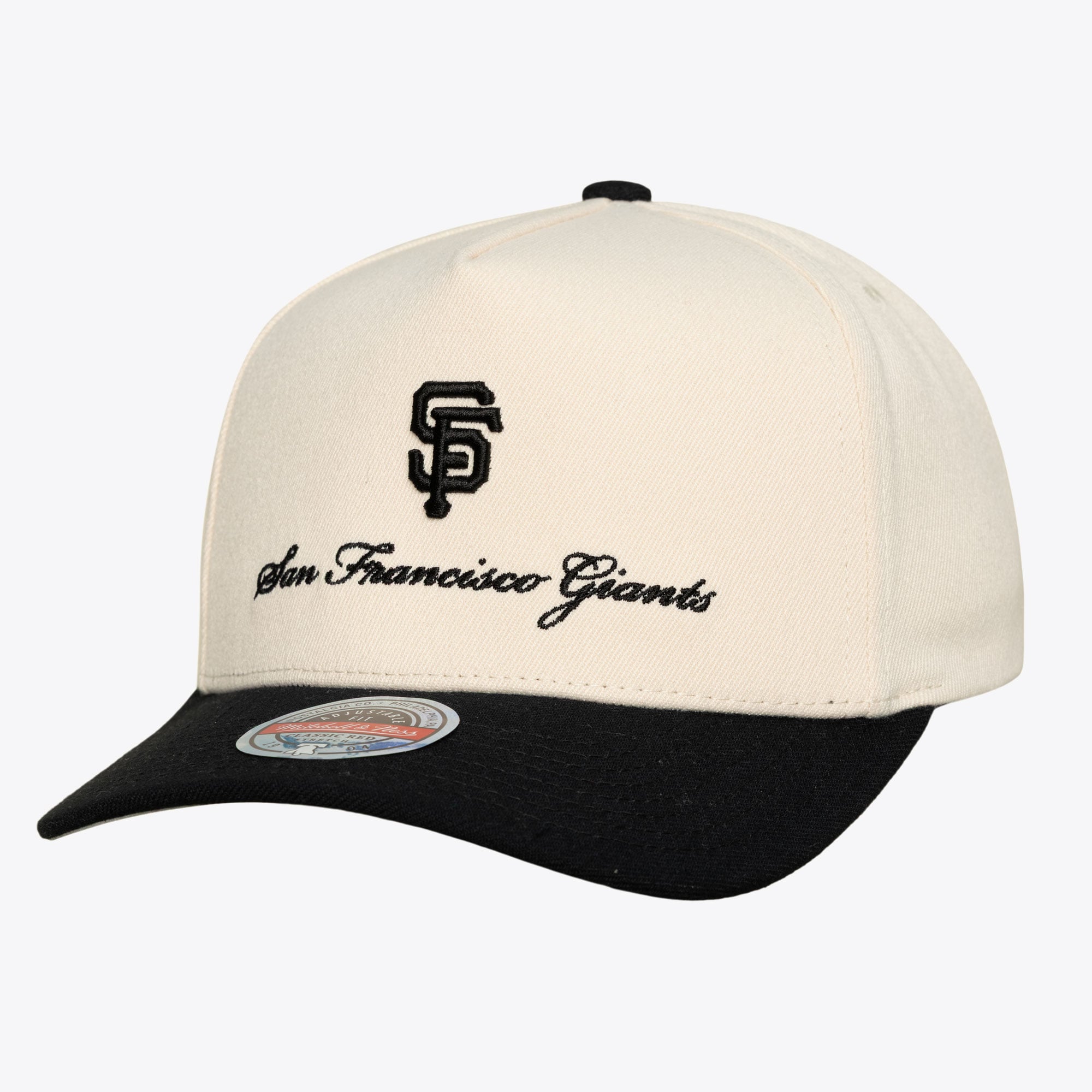 Men's Mitchell & Ness  Cream/Black San Francisco Giants Flawless Stretch Snapback Hat