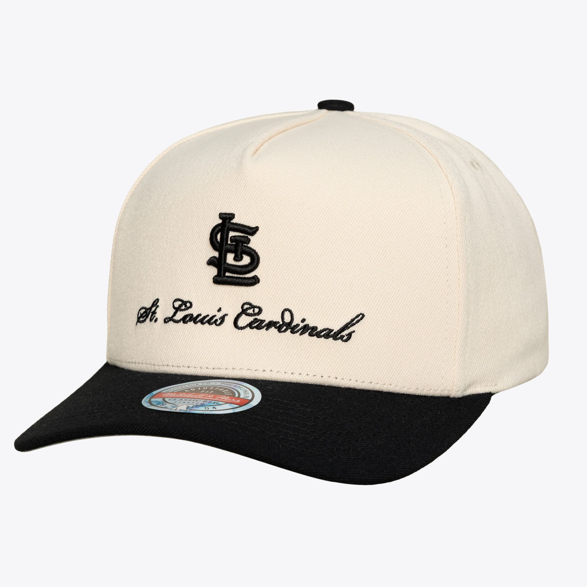 Men's Mitchell & Ness Cream/Black St. Louis Cardinals Flawless Stretch Snapback Hat
