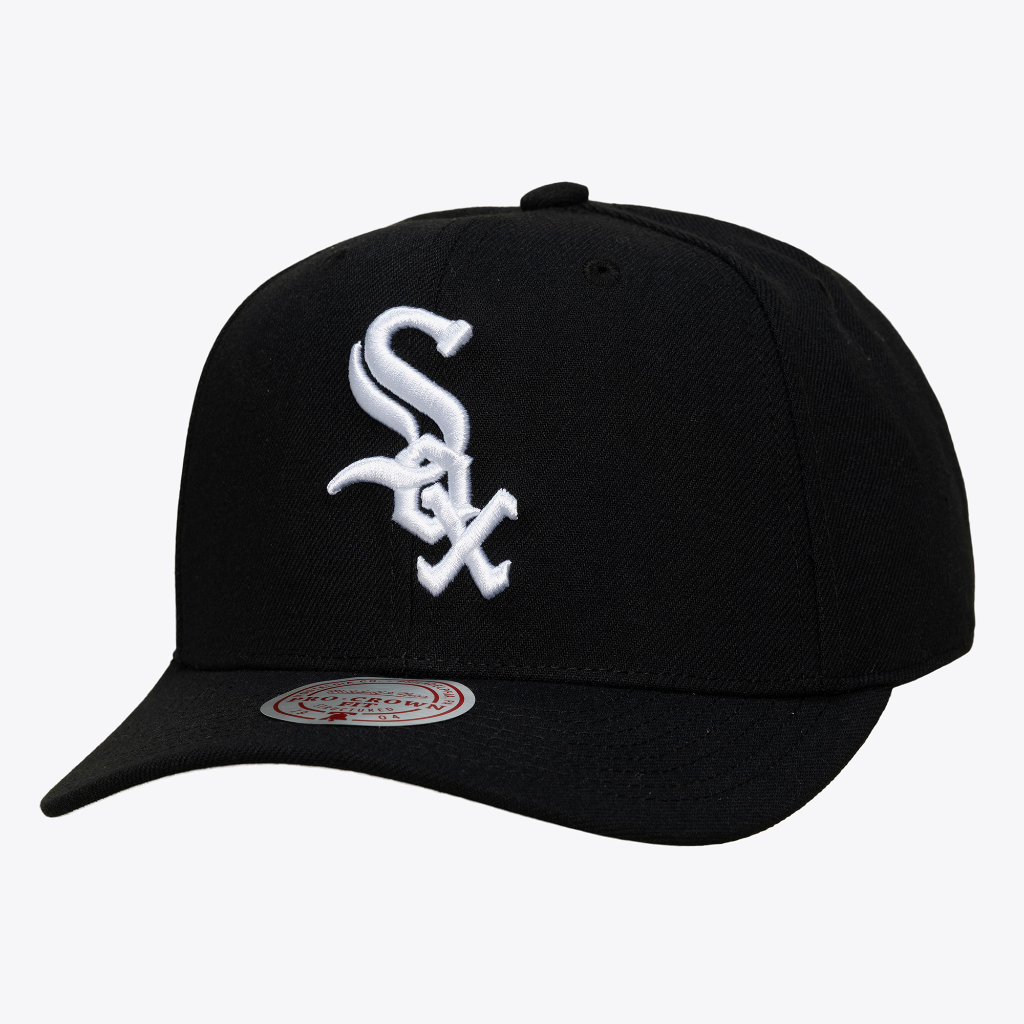 Men's Mitchell & Ness Black Chicago White Sox Black and White Pro Crown Snapback
