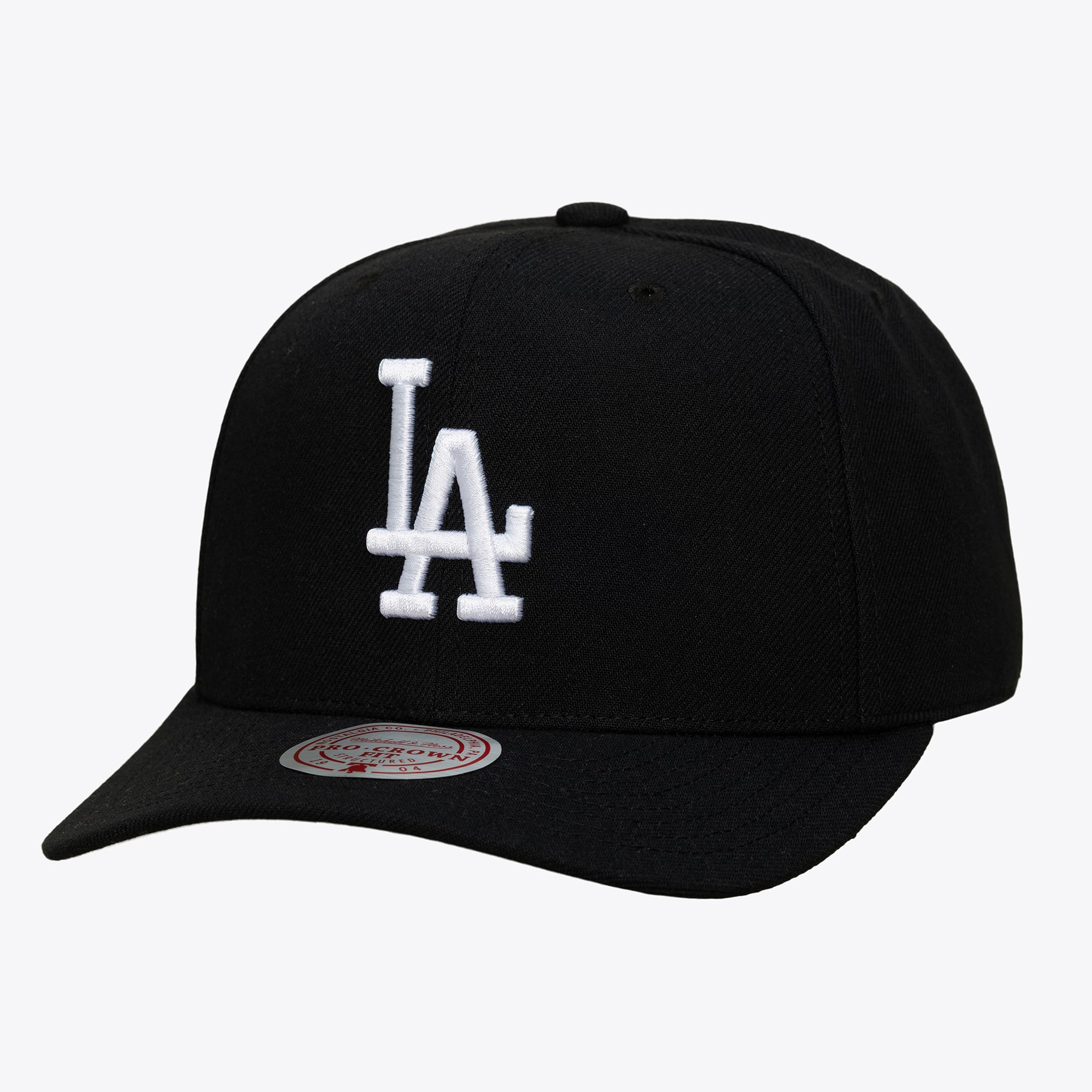 Men's Mitchell & Ness Black Los Angeles Dodgers Black and White Pro Crown Snapback